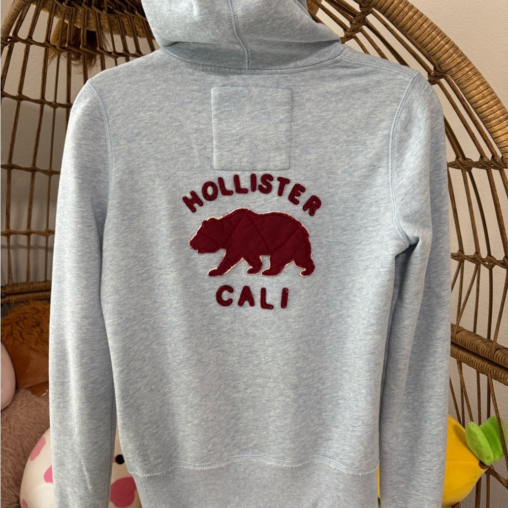 Hollister Light Blue Zip-Up Hoodie - Picture 2 of 5